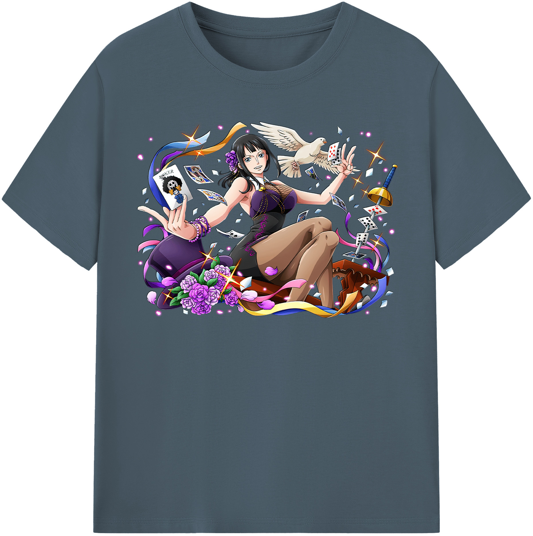 ワンピース ニコ・ロビン ONE PIECE Nico Robin 綿100％半袖Tシャツ（フロントプリント）